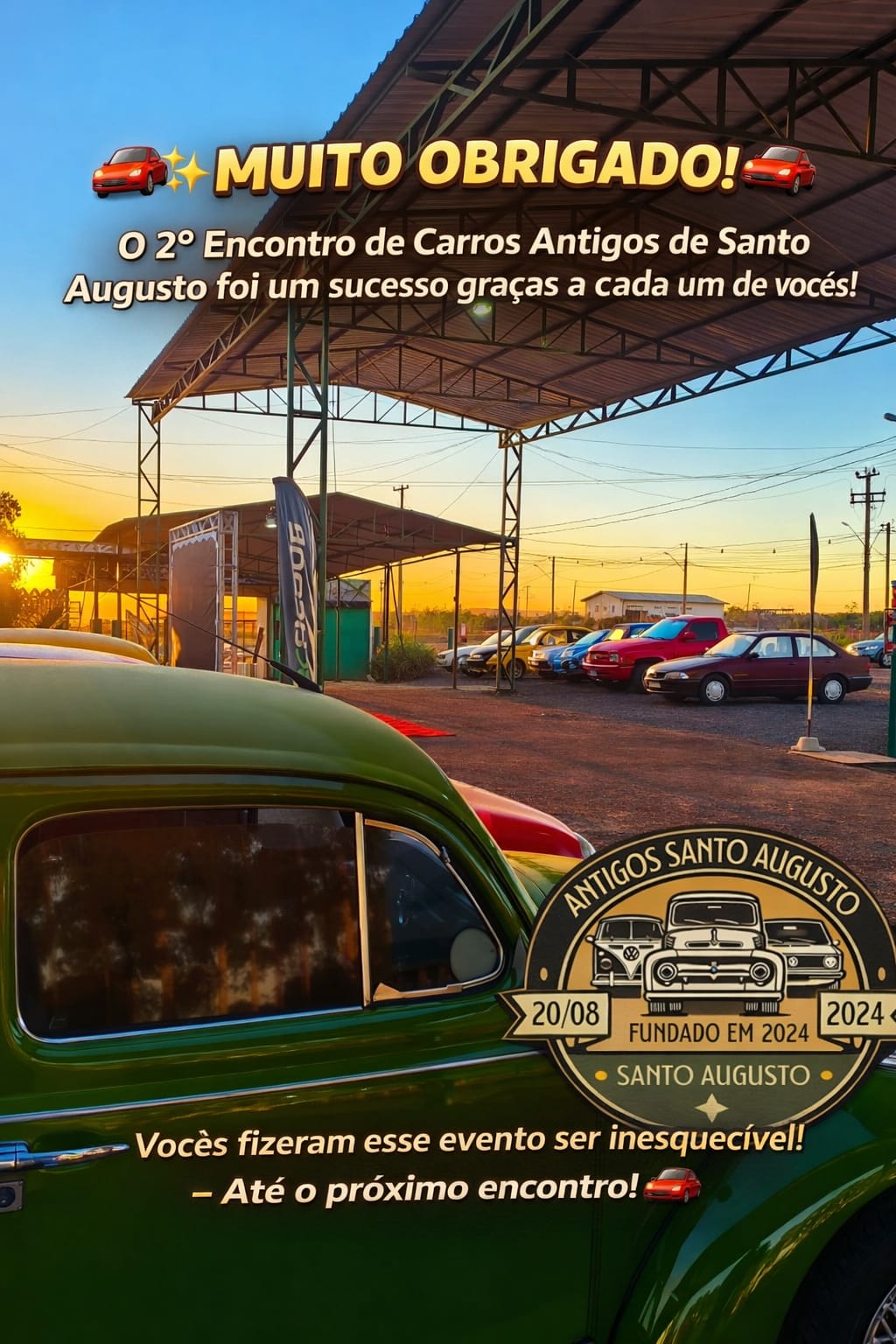 2º Encontro de Carros Antigos reúne público e expositores em fim de semana de integração em Santo Augusto